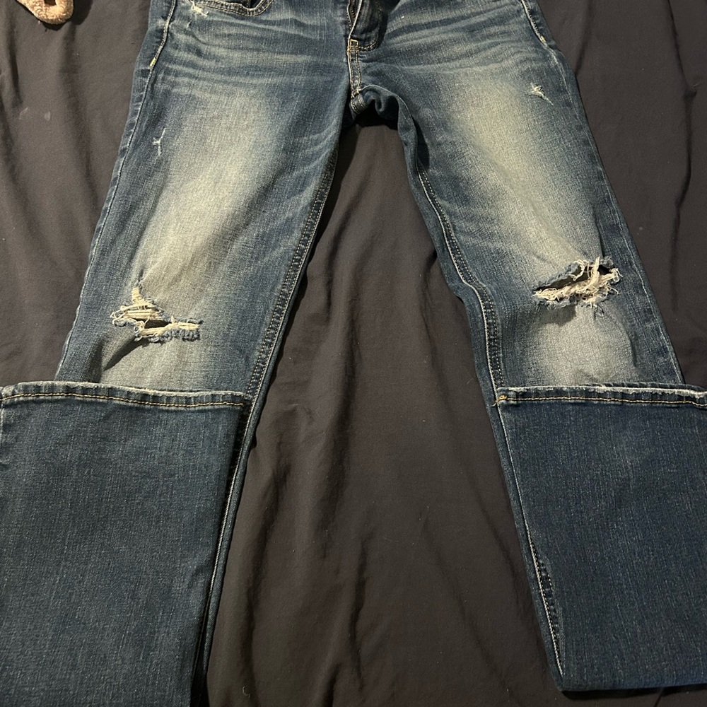 Hollister Distressed Blue Straight Jeans